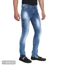 Men Blue Faded Regular Fit Denim  Mid-Rise Jeans - Blue, 32 inches