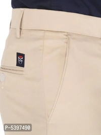 Fancy Cotton Blend Trouser for Men - 38 inches, Beige