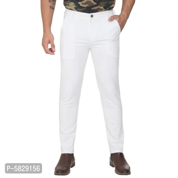 Regular Fit Trouser For Men - 28 inches, White