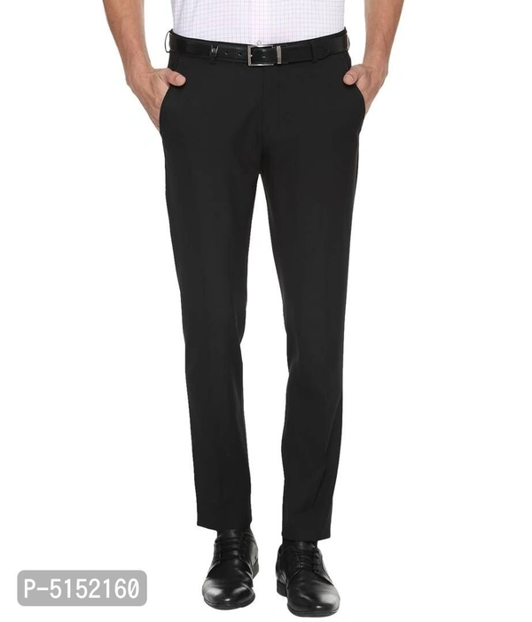 Mens Formal Black Trousers For Mens |  Jet Black Formal Trouser For Men - Black, 28 inches