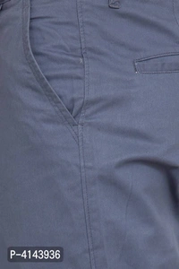 Men's Blue Cotton Solid Mid-Rise Casual Regular Fit Chinos - Blue, 36 inches