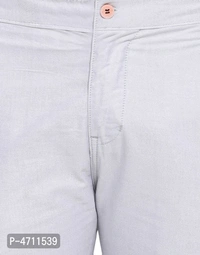 Stylish Cotton Off White Solid Smart Fit Chinos For Men - Off White, 36 inches
