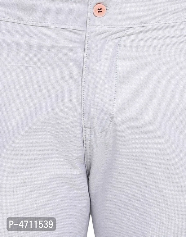Stylish Cotton Off White Solid Smart Fit Chinos For Men - Off White, 36 inches