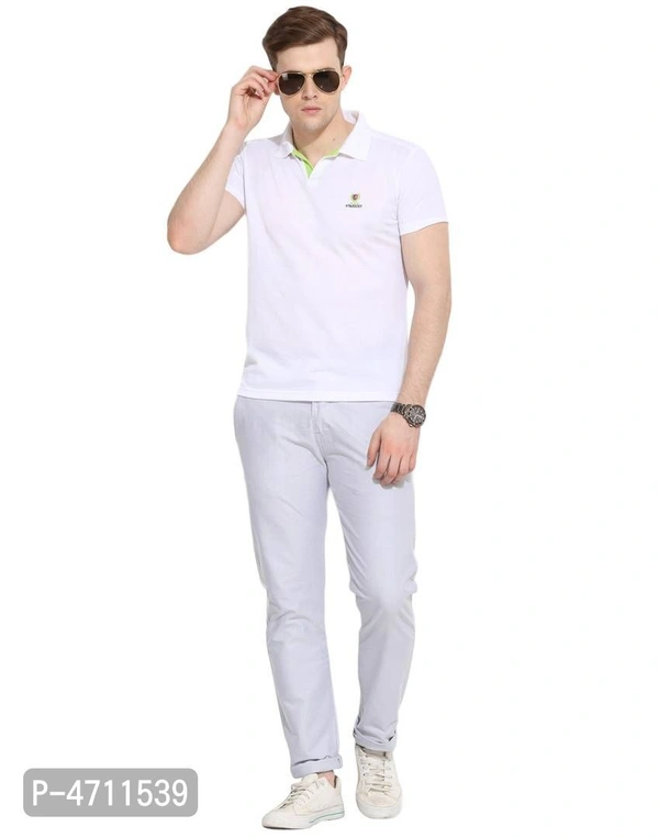 Stylish Cotton Off White Solid Smart Fit Chinos For Men - Off White, 38 inches