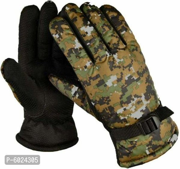 Camouflage Winter Men Gloves - Black