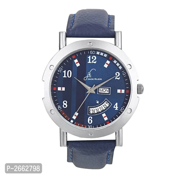 Day and Date Blue Synthetic Leather  Watch for Men - Blue