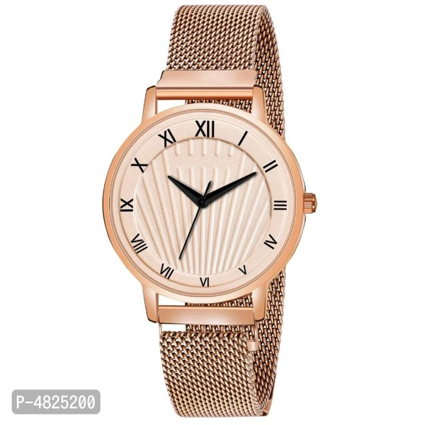 Mesh Strap Men Analog Watch  - Light Brown