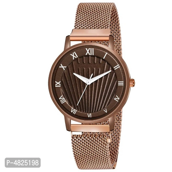 Mesh Strap Men Analog Watch  - Brown