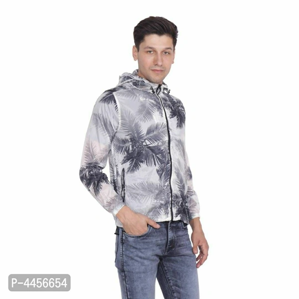 Branded High Quality Flower Printed Black Jacket For Men's & Boy's. - M(42 inches)