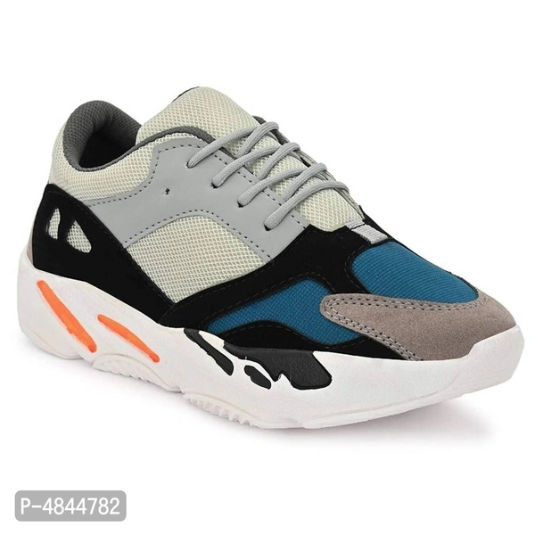 Men's Stylish and Trendy GREY Printed Mesh sport shoes - EURO38, Grey