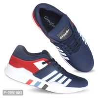 Men's Blue And Red Running Shoes - Blue, UK6