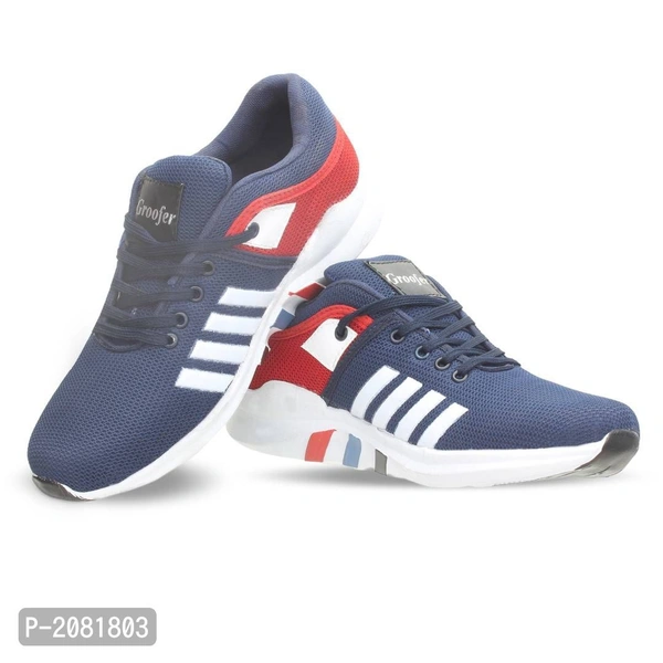Men's Blue And Red Running Shoes - Blue, UK6