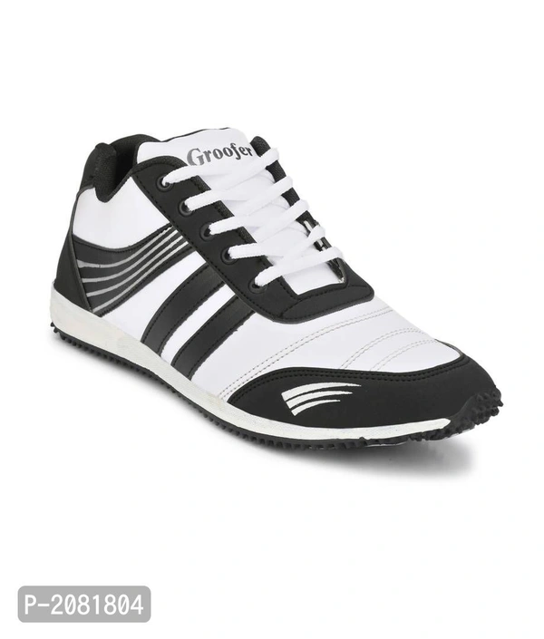 Men's White And Black Running Shoes - White, UK6