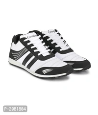 Men's White And Black Running Shoes - White, UK6