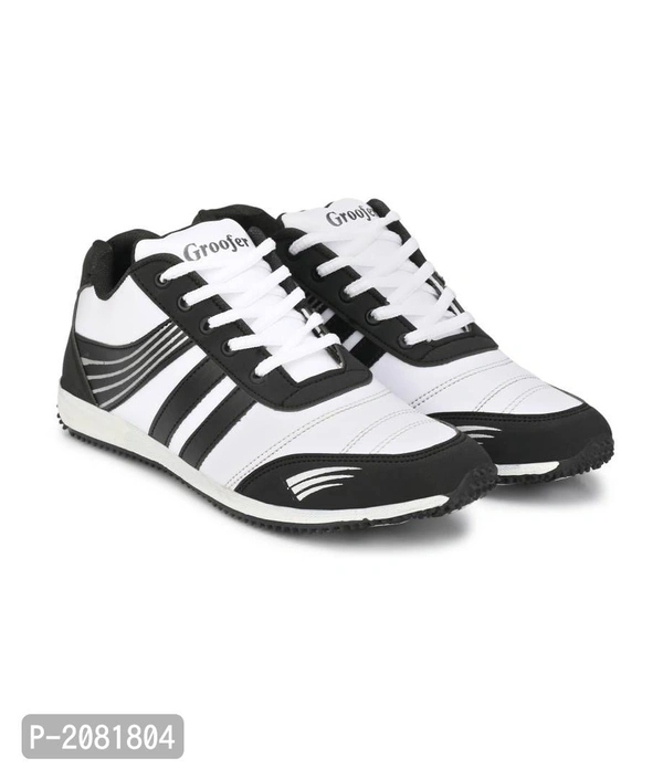Men's White And Black Running Shoes - White, UK6