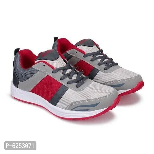 Comfortable Synthetic Self Design Sports Running Shoes for Men And Boys - Red, UK7
