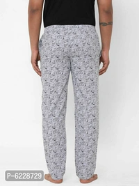 Stylish Grey Cotton Printed Lounge Pants For Men - Grey, L(38 inches)