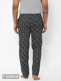 Stylish Black Cotton Printed Lounge Pants For Men - Black, S(30 inches)
