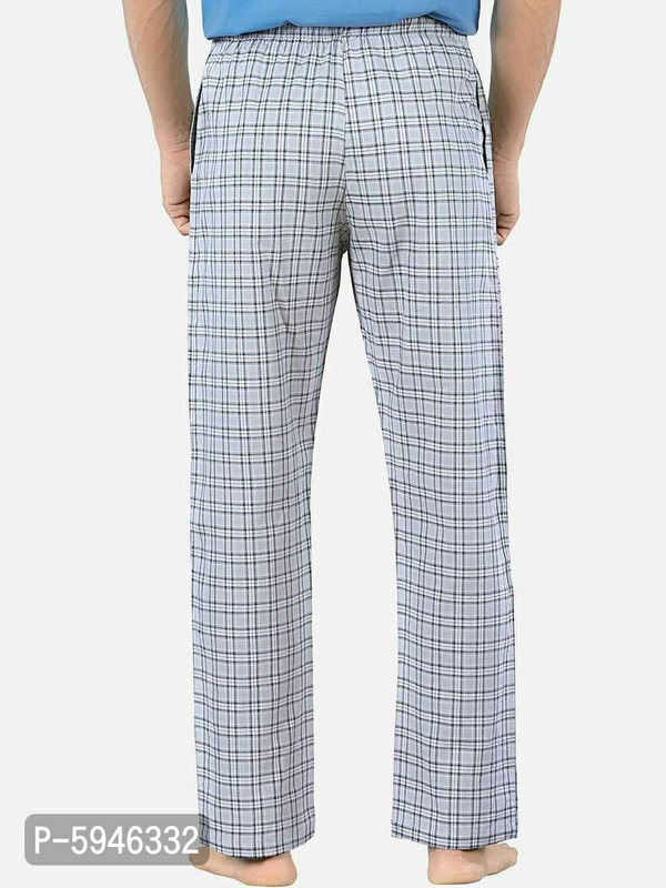 Stylish Super Combed Cotton Premium Checked Pajama for Men (Pack of 2) - Multicolour, L(36 INCHES)