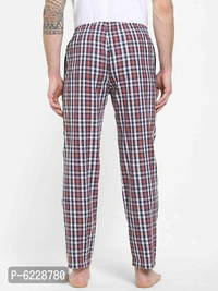 Stylish Blue Cotton Checked Lounge Pants For Men - Multicolour, M(34 inches)