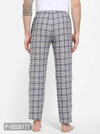 Stylish Blue Cotton Checked Lounge Pants For Men - Multicolour, L(38 inches)