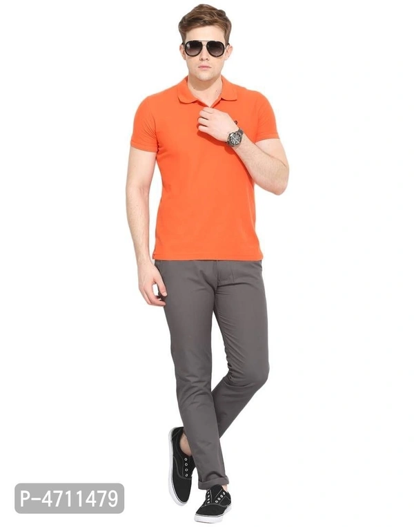 Stylish Cotton Grey Solid Smart Fit Chinos For Men - Grey, 32 inches