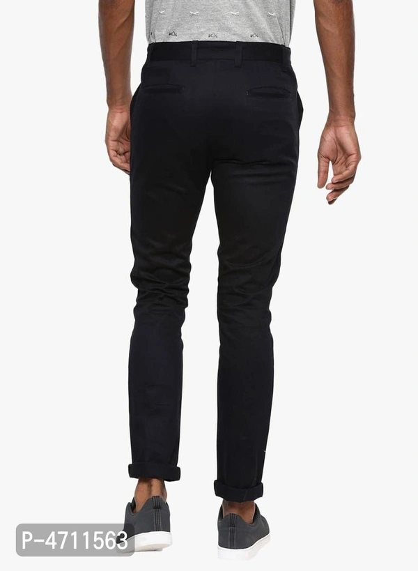 Stylish Cotton Black Solid Smart Fit Chinos For Men - Black, 30 inches