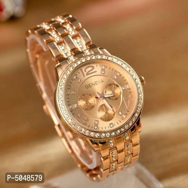 Rose Gold Amazing Metal Analog Watch for Women - Copper