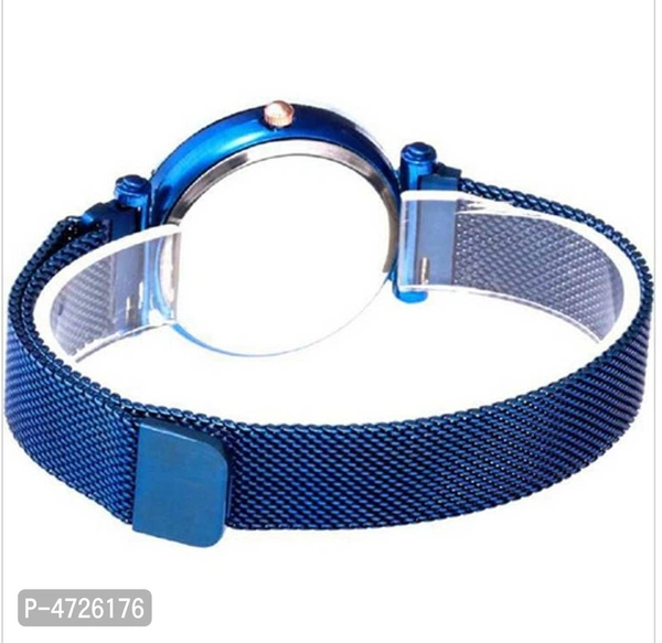 New Luxurious Looking Magnet Blue Buckle Starry sky Quartz Watches For Girls  21st century Magnetic Chain Belt Analog Watch - For Girls - Blue