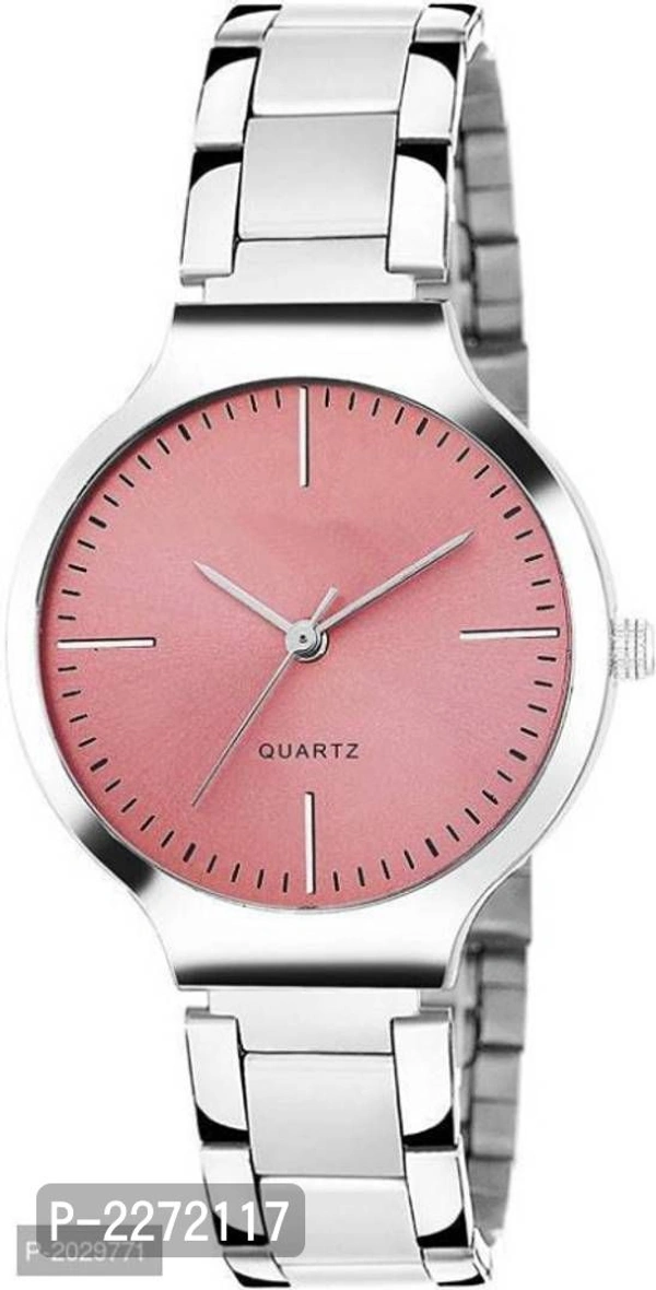 Pink Stylish & Attractive With Chain Belt Casual & Formal Exclusive Watch - Pink