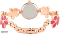 Bracelet Design Rose gold and Pink Strap Analog Watch For Girls - Pink