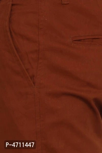 Stylish Cotton Brown Solid Smart Fit Chinos For Men - Brown, 32 inches