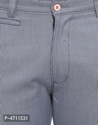 Stylish Cotton Grey Solid Smart Fit Chinos For Men - Grey, 36 inches