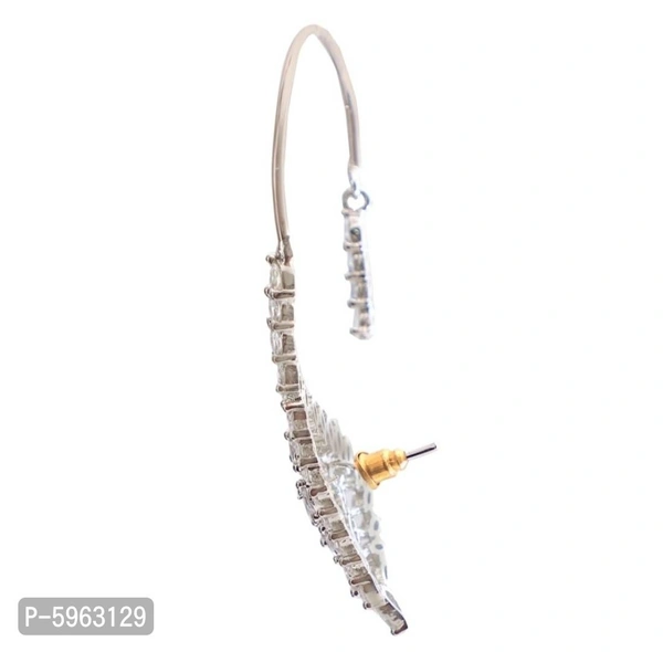 Stylish Copper White American Diamond Earrings For Women - White