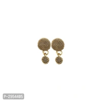 Designer Elegant Oxidized Golden Stud Earrings For Women - Golden