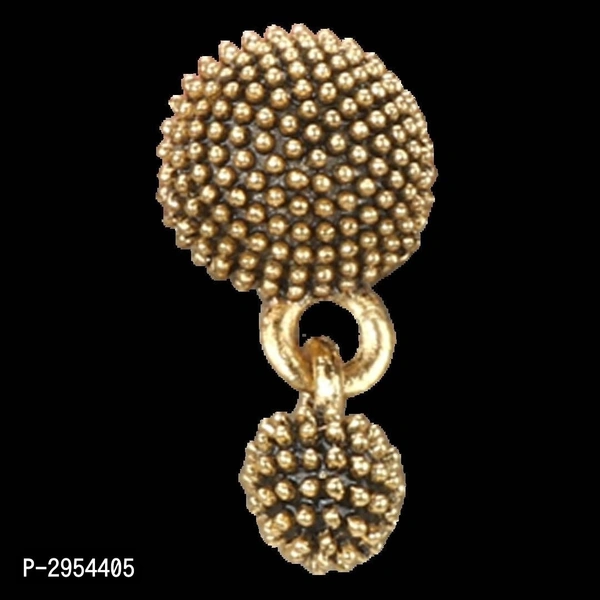 Designer Elegant Oxidized Golden Stud Earrings For Women - Golden