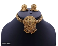 Beautiful Gold Plated Alloy Ball Chain Delicate Chick Necklace with Earrings For Women - Golden