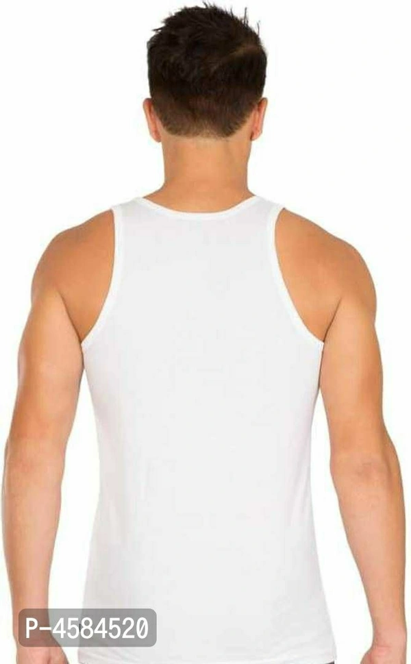 Men's Cotton Vest Pack of 4  (White_Sleeveless_Round Neck) - 85, White
