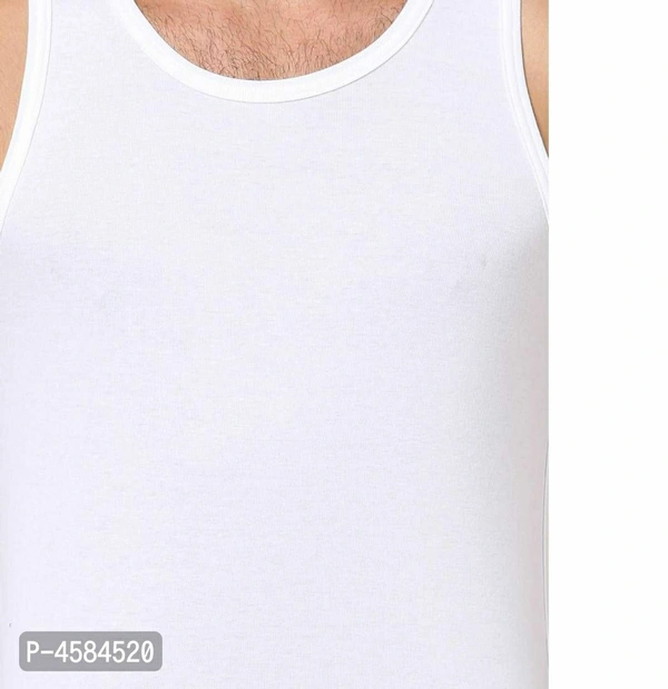Men's Cotton Vest Pack of 4  (White_Sleeveless_Round Neck) - 85, White