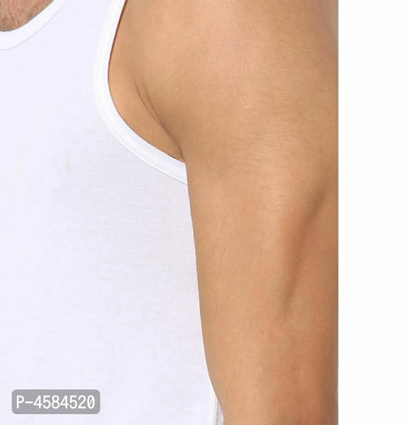 Men's Cotton Vest Pack of 4  (White_Sleeveless_Round Neck) - 85, White