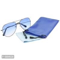 Hrinkar Men Women Boys & Girls Aviator & Sunglasses Silver & Silver Frame, Pink & Yellow Lens (Medium) Pack of - 2 - Grey, One Size