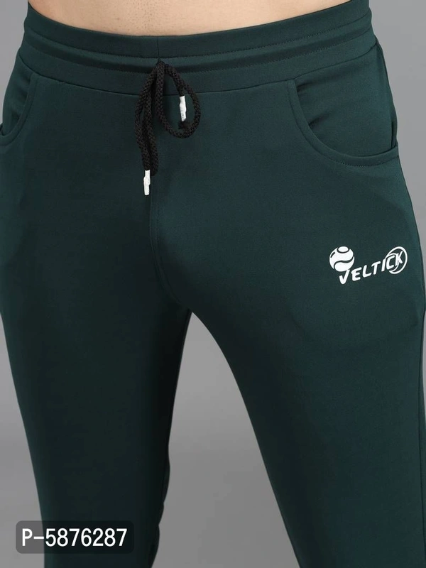 Fabulous Green 4-Way Lycra Solid Regular Track Pants For Men - Green, l(30 inches)