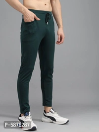 Fabulous Green 4-Way Lycra Solid Regular Track Pants For Men - Green, xl(32 inches)