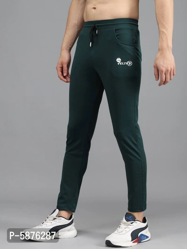 Fabulous Green 4-Way Lycra Solid Regular Track Pants For Men - Green, xl(32 inches)