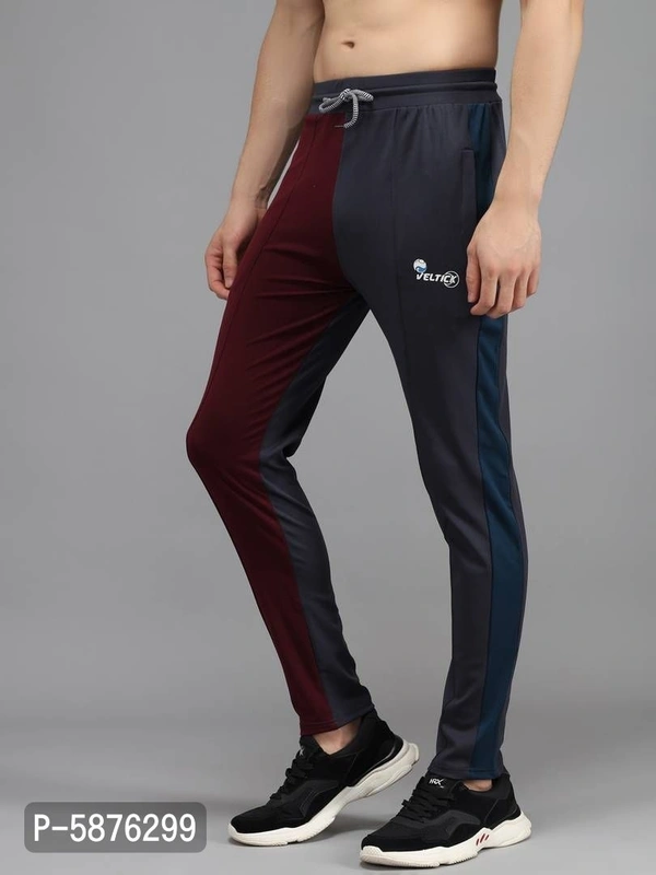 Fabulous 4-Way Lycra Colourblocked Regular Track Pants For Men - Multicoloured, l(28 inches)