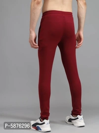 Fabulous Maroon 4-Way Lycra Solid Regular Track Pants For Men - Maroon, xl(32 inches)