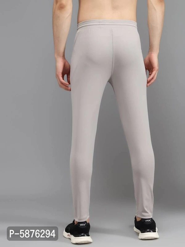 Fabulous Light Grey 4-Way Lycra Solid Regular Track Pants For Men - Light Grey, l(30 inches)