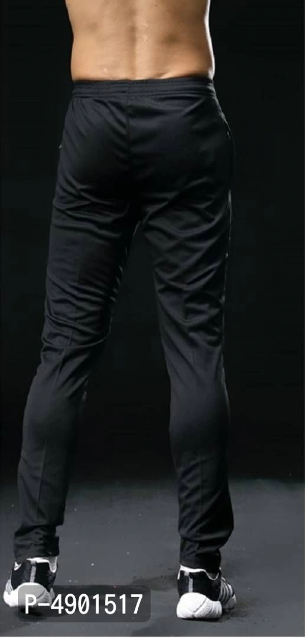 Black Striped Polyester Trendy Joggers - Black, l(32 inches)