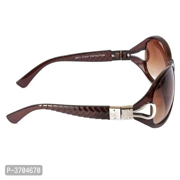 Brown UV Protection Polycarbonate Lens Full Rim Oversize Sunglasses for Women - Brown
