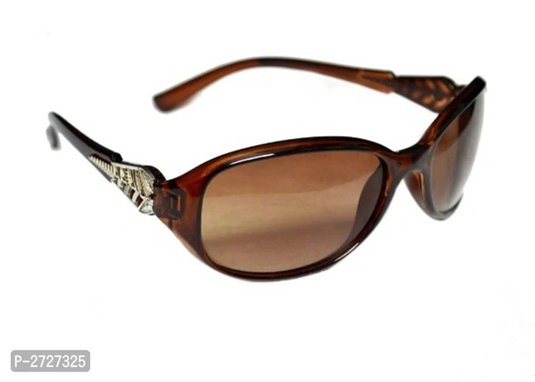 WOMEN OVAL SUNGLASSES - Brown, Frame Size: 49.0 - 51.0 (in mm)